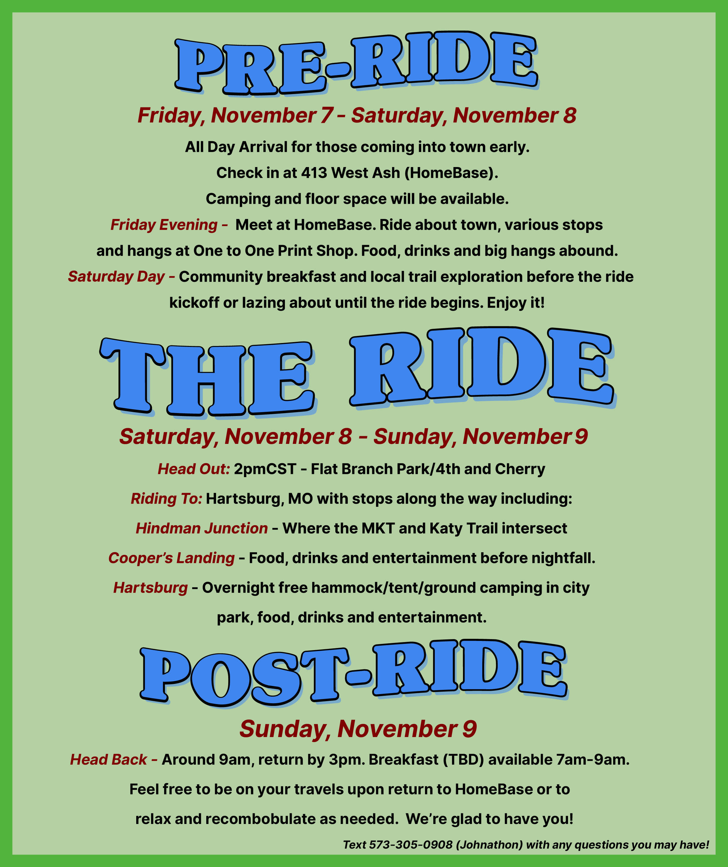 Ride outline